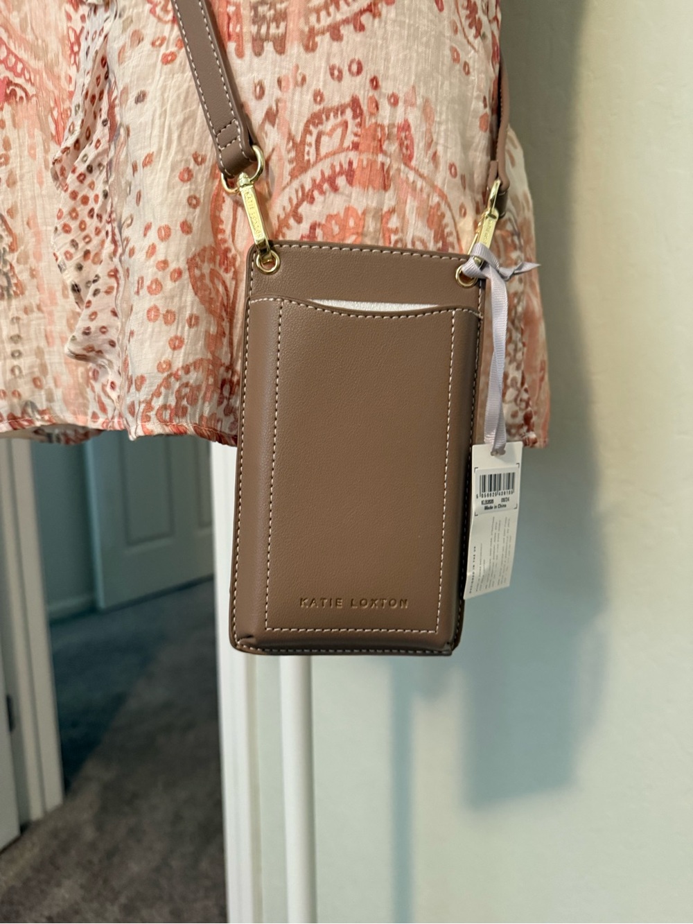 Katie Loxton Taupe Crossbody Phone Bag